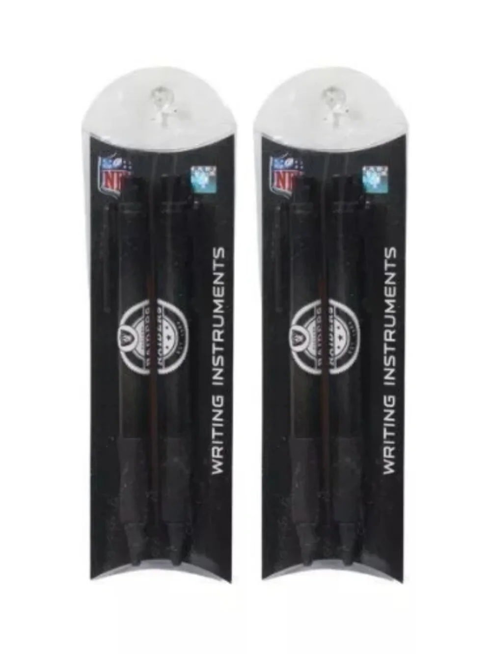 2pk Las Vegas Raiders Pens Writing Black Ink Ball Point NFL Official Merch